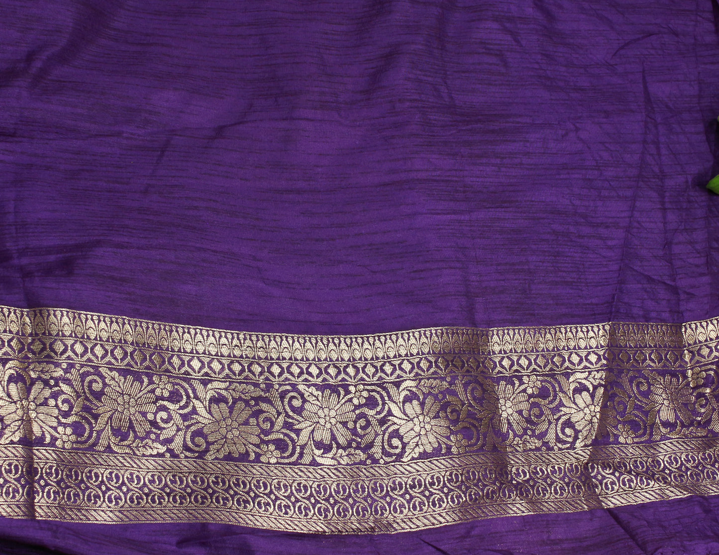 Royal Purple Banarasi Saree with Gold Zari Peacock & Elephant Motif