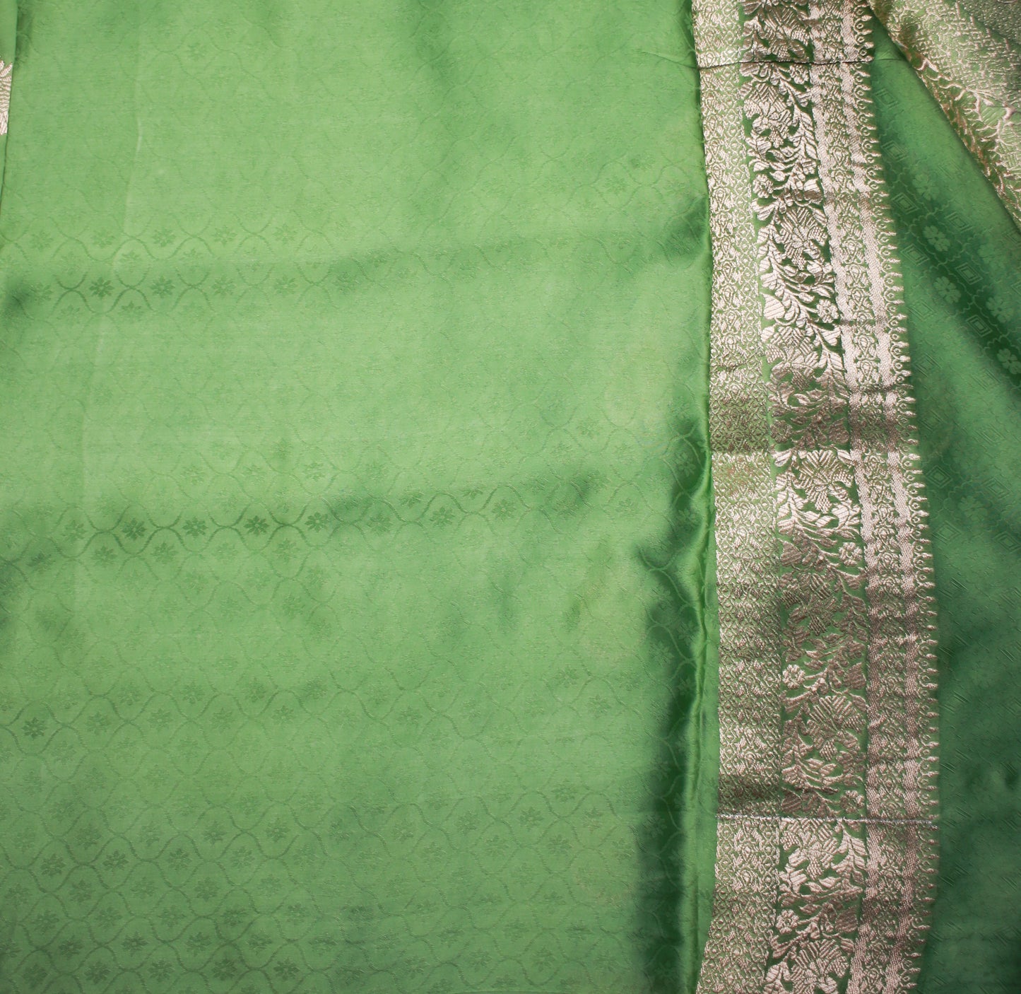 Banarasi Satin blend Saree in green with Zari Buta