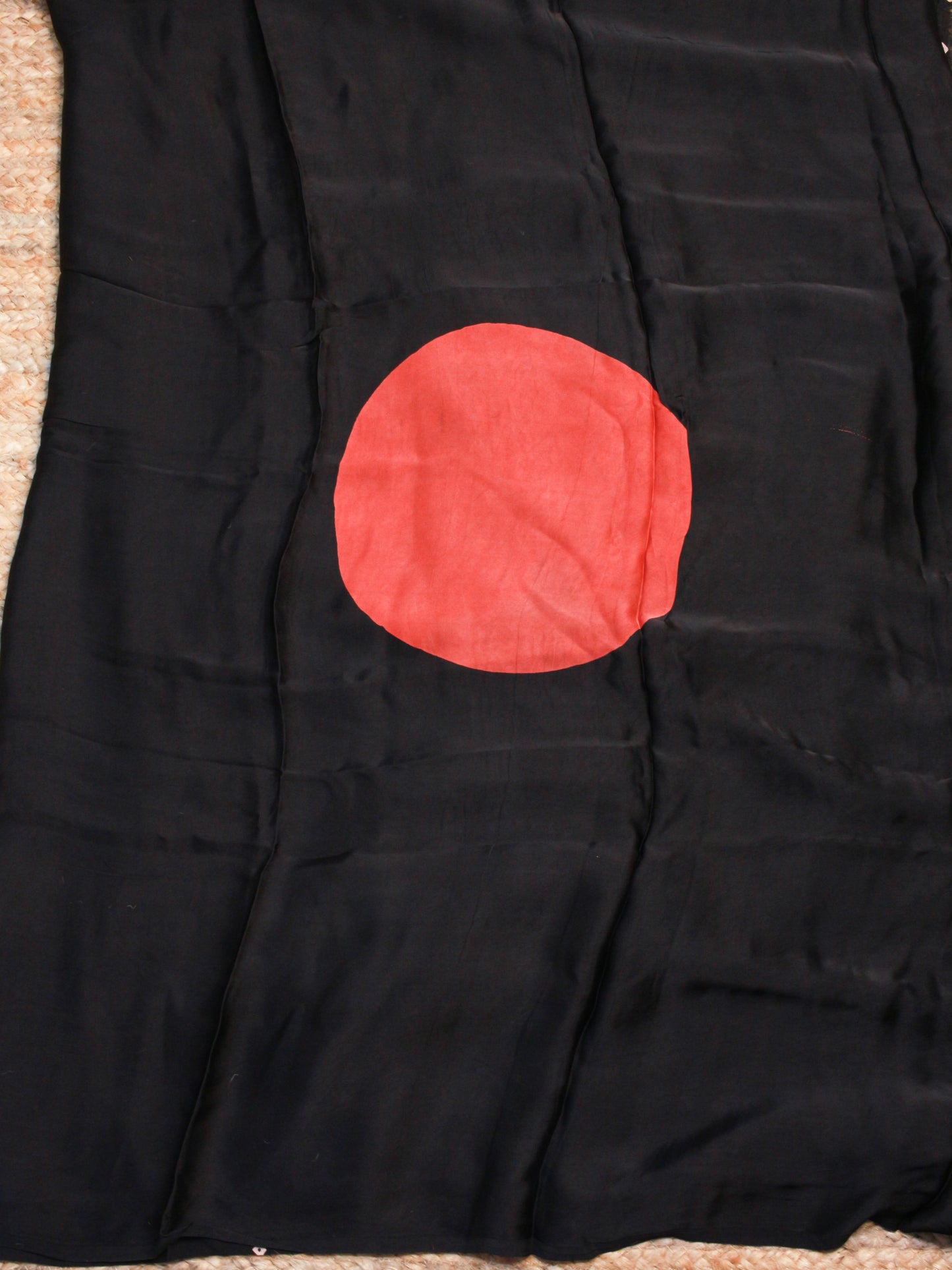 Pure Modal Silk Ajrakh Saree in Black & Blush Pink – Handblock Printed Elegance