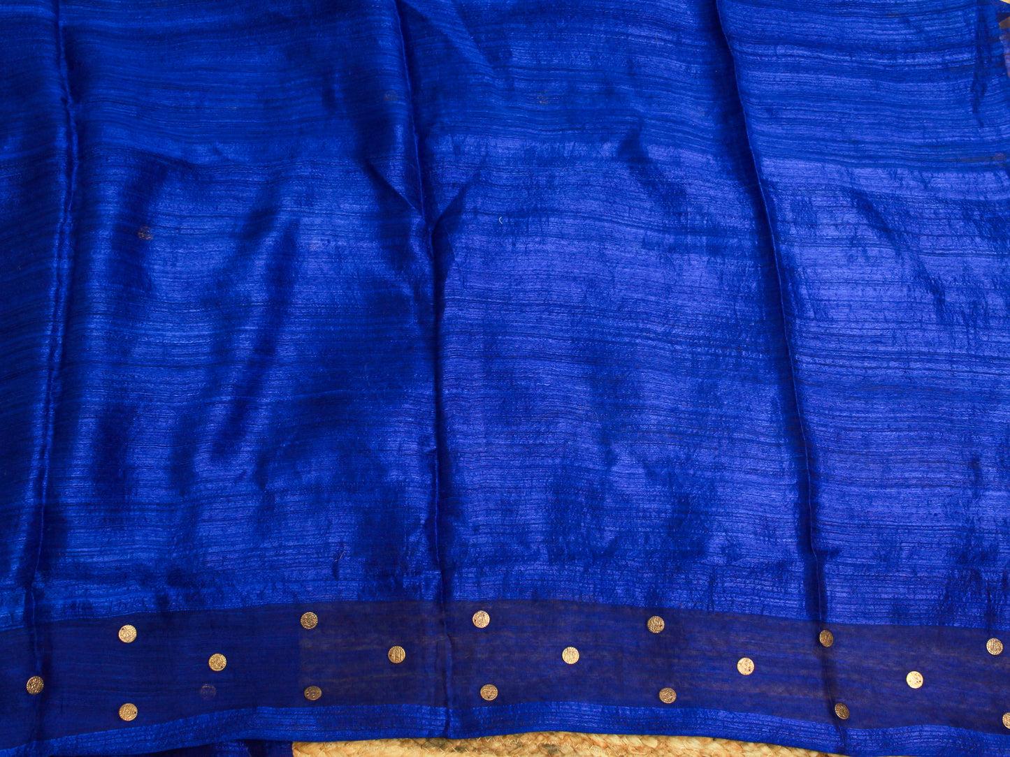 Royal Blue Pure Matka Silk Saree with Woven Sequin Design – Silk Mark Certified