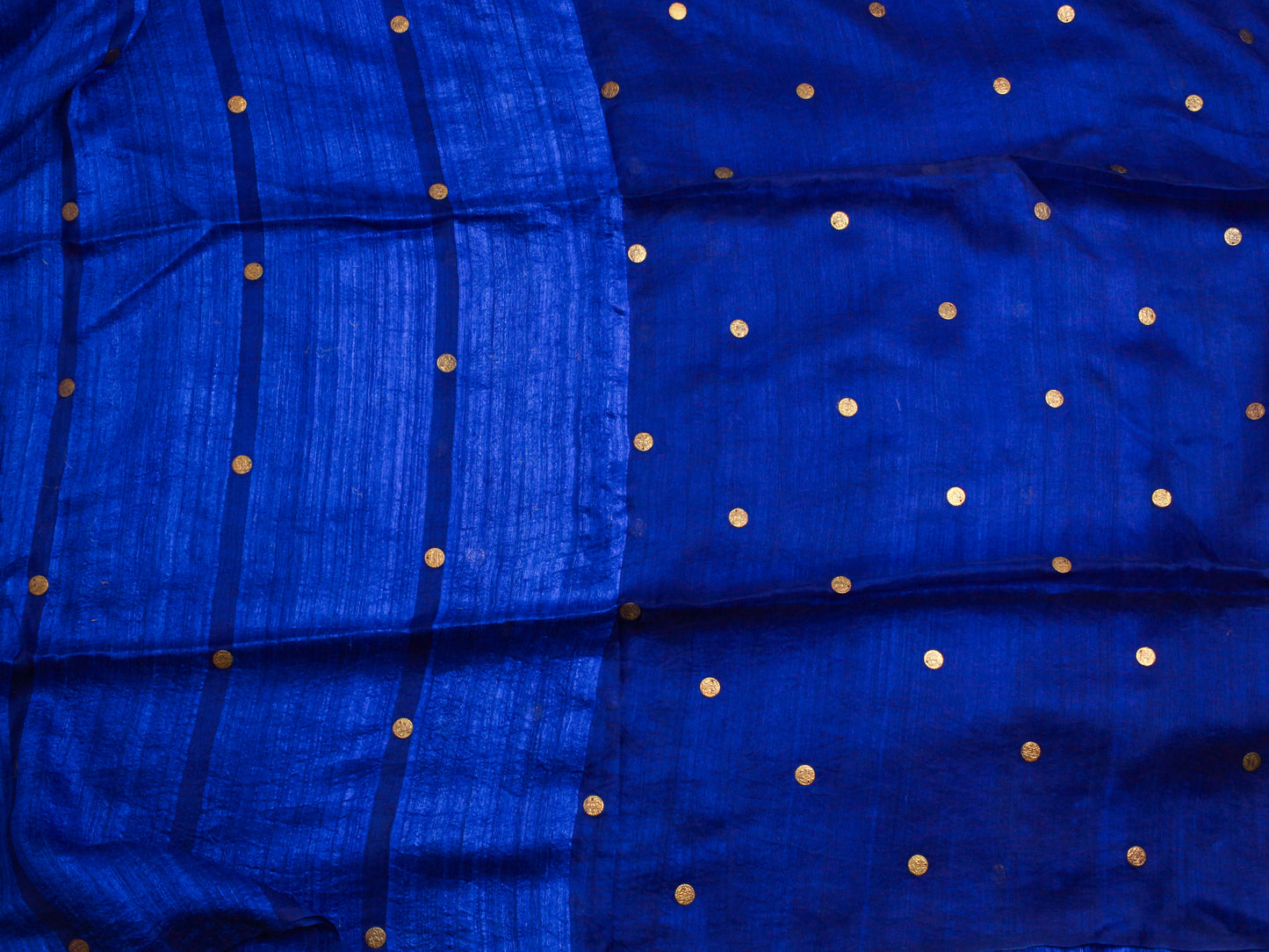 Royal Blue Pure Matka Silk Saree with Woven Sequin Design – Silk Mark Certified